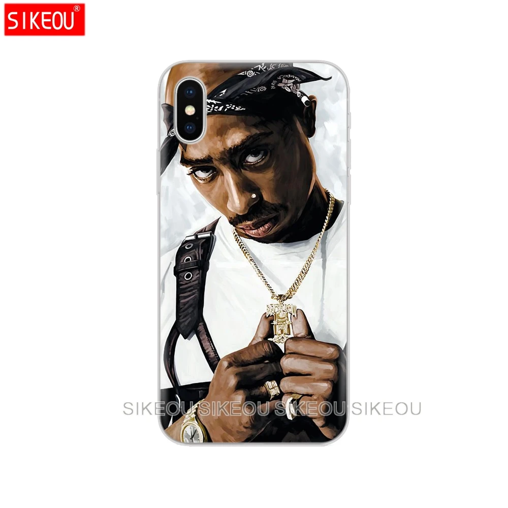 Силиконовый чехол для Iphone 6X8 7 6s 5 5s SE 2020 Plus 10 XR XS 11 Pro Max 2Pac Тупак Амару Шакур - купить