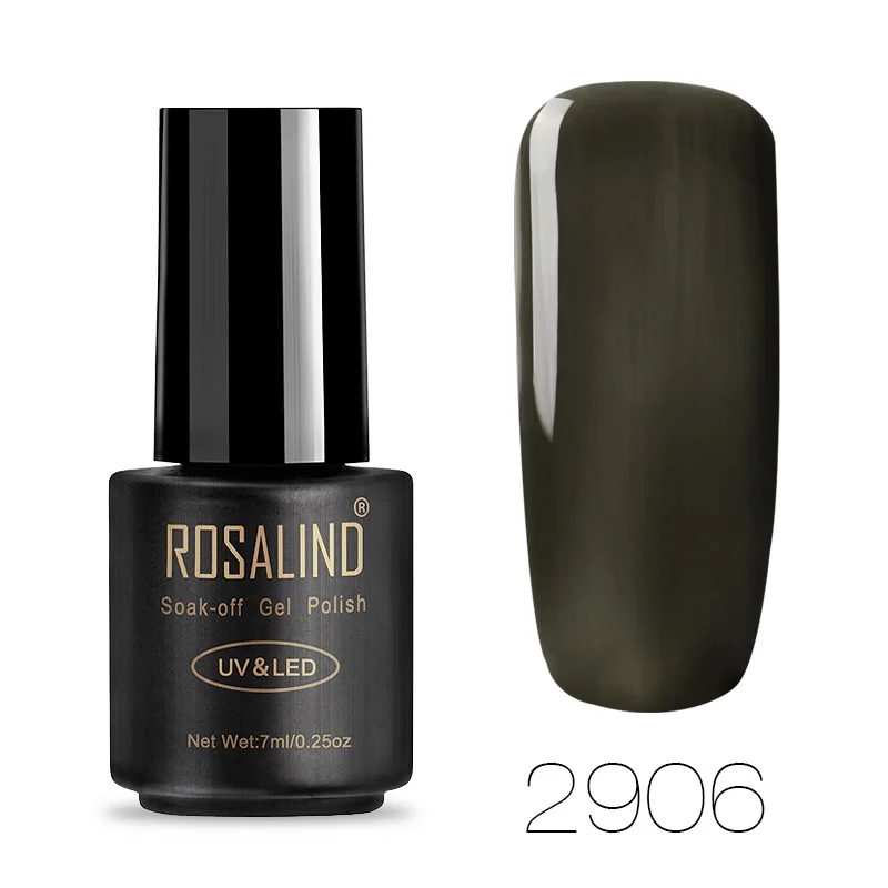 2906 ROSALIND 7 мл Лак для ногтей великолепный цвет Гель-лак для ногтей Vernis полуперманентное верхнее покрытие Базовое покрытие Гель-лак для ногтей Гель-лак - Цвет: 2906