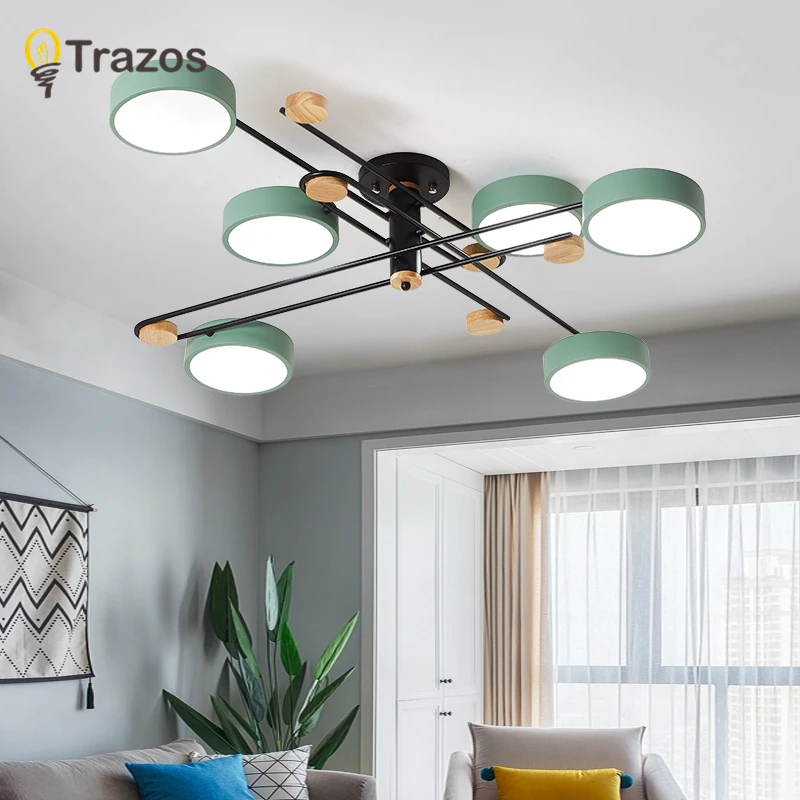 TRAZOS 220 В светодиодный светильник с акриловым абажуром для спальни деревянные