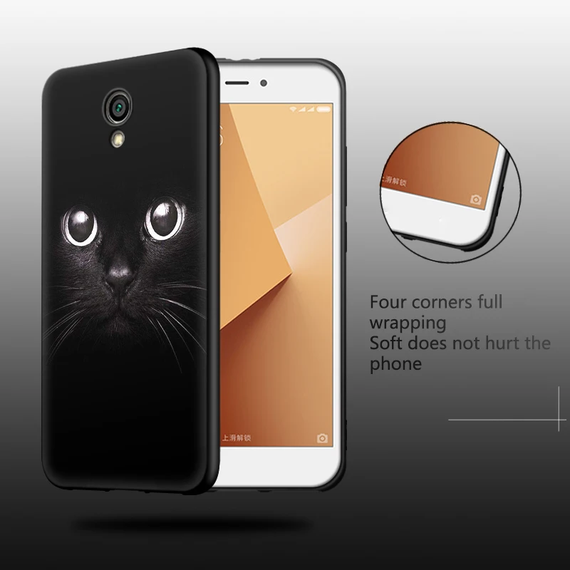 JURCHEN черный матовый Мягкий ТПУ силиконовый чехол для Meizu M6S 5," милый мультяшный принт Роскошные задние Сумки для Meizu M6S чехол