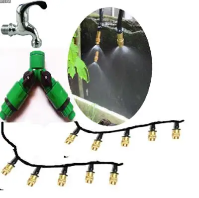 

20m brass dripper irrigation hose set with 20pcs high quality adjustable copper sprinkler