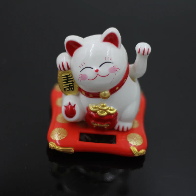 Модная новинка, черный/белый Maneki Neko на солнечных батареях, радушный Кот, удача для дома, автомобиля, отеля, ресторана, Декор, ремесло