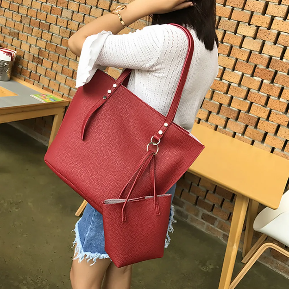 Прямая поставка женские кожаные сумки 4 шт. женская кожаная сумка через плечо с