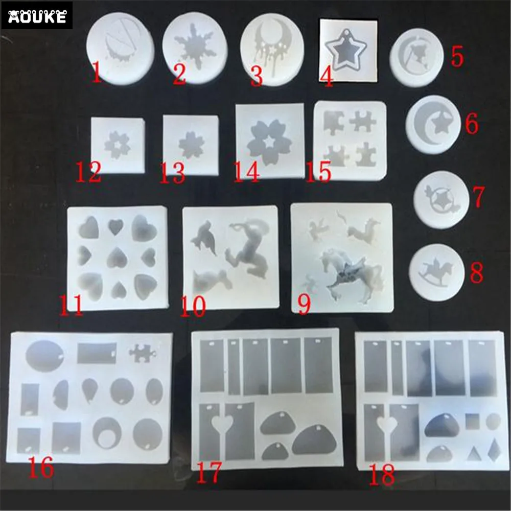 Эпоксидный Кристалл ювелирные изделия Плесень Троян Луна Звезда Сейлор Мун вода