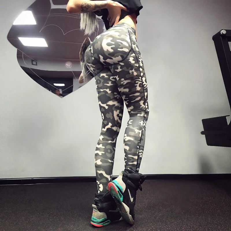 Army Ladies Pants Leggings Women Sexy Military Trousers Female Fitness Running Tights Elastic High Waist Camouflage Pencil | Спорт и