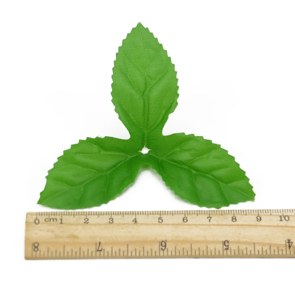 100 шт. дешевые шелковые листья зеленые Искусственные цветы для свадебного