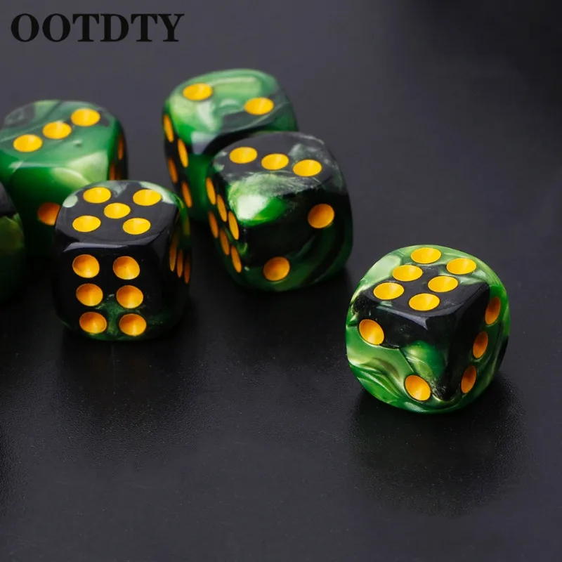 OOTDTY 10 шт. шестисторонний 12 мм прозрачный кубик Круглый угол портативный стол игры Игровые кубики