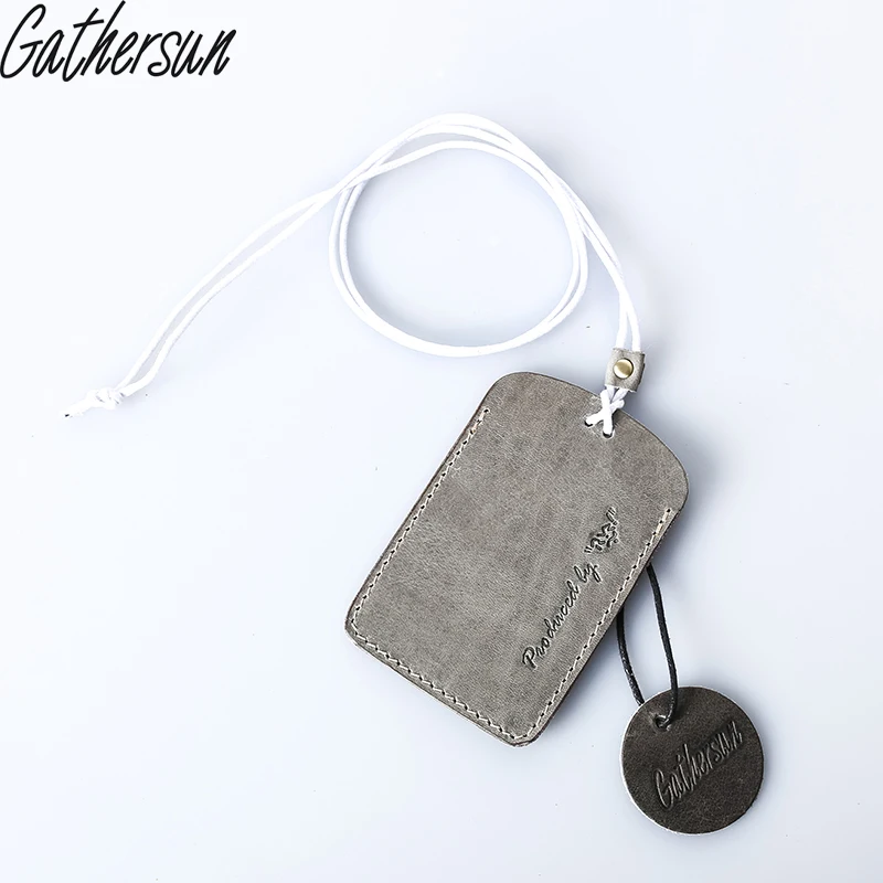 2017 Бизнес держателя карты Gathersun натуральная кожа кредитной держатели Винтаж