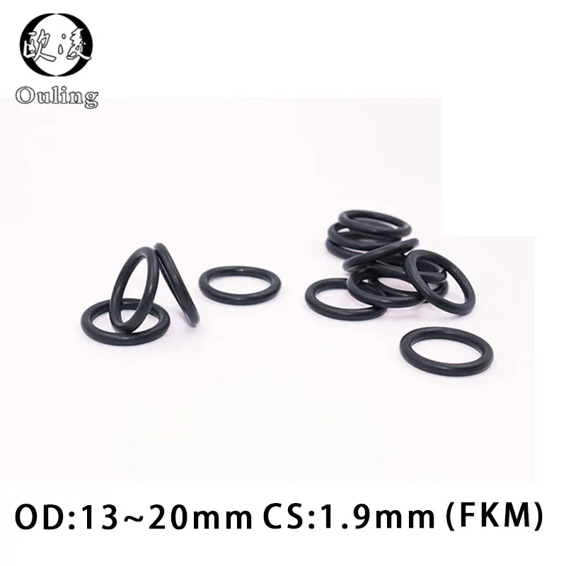 10PCS Fluorine rubber Ring Black FKM O ring Seal CS:1.9mm OD13/14/15/16/17/18/19/20mm Rubber O-Ring Oil Gasket Washer | Обустройство