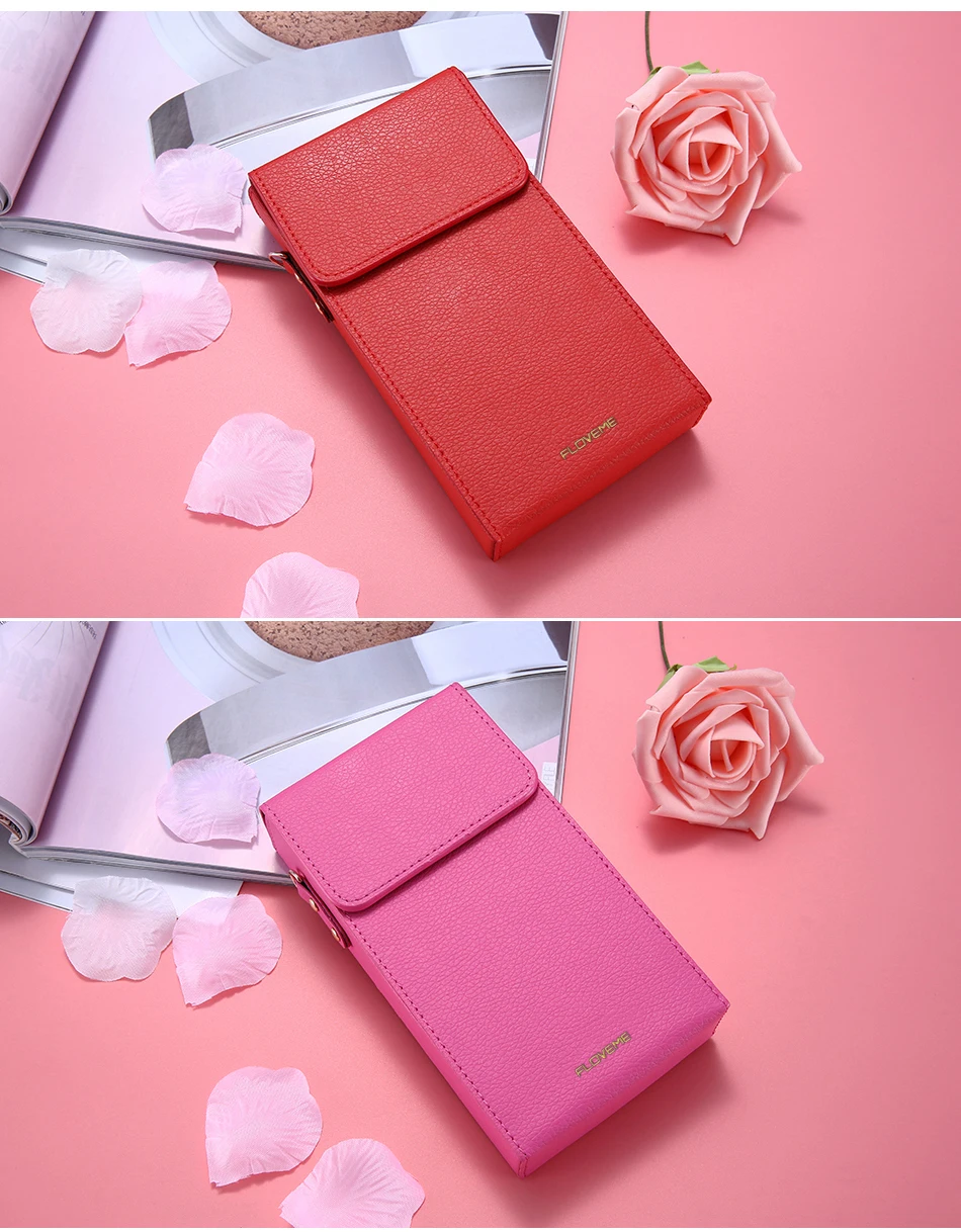 Универсальный кожаный чехол FLOVEME для iPhone 4S, 5, 5S, 6, 6 S, 7, 8 Plus, X, samsung, Xiaomi, сумка на плечо, карман, кошелек, чехол