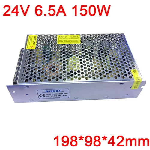 6.5A 150W DC 24V импульсный источник питания 1A 2A 3A 5A 10A 15A 21A 30A импульсный источник питания AC110V 220V В DC24V для светодиодных лент светильник - Цвет: 6.5A 150W