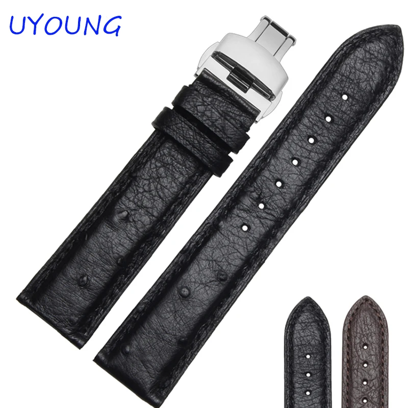 Ремешок из кожи страуса для мужских и женских часов аксессуары браслет высокое