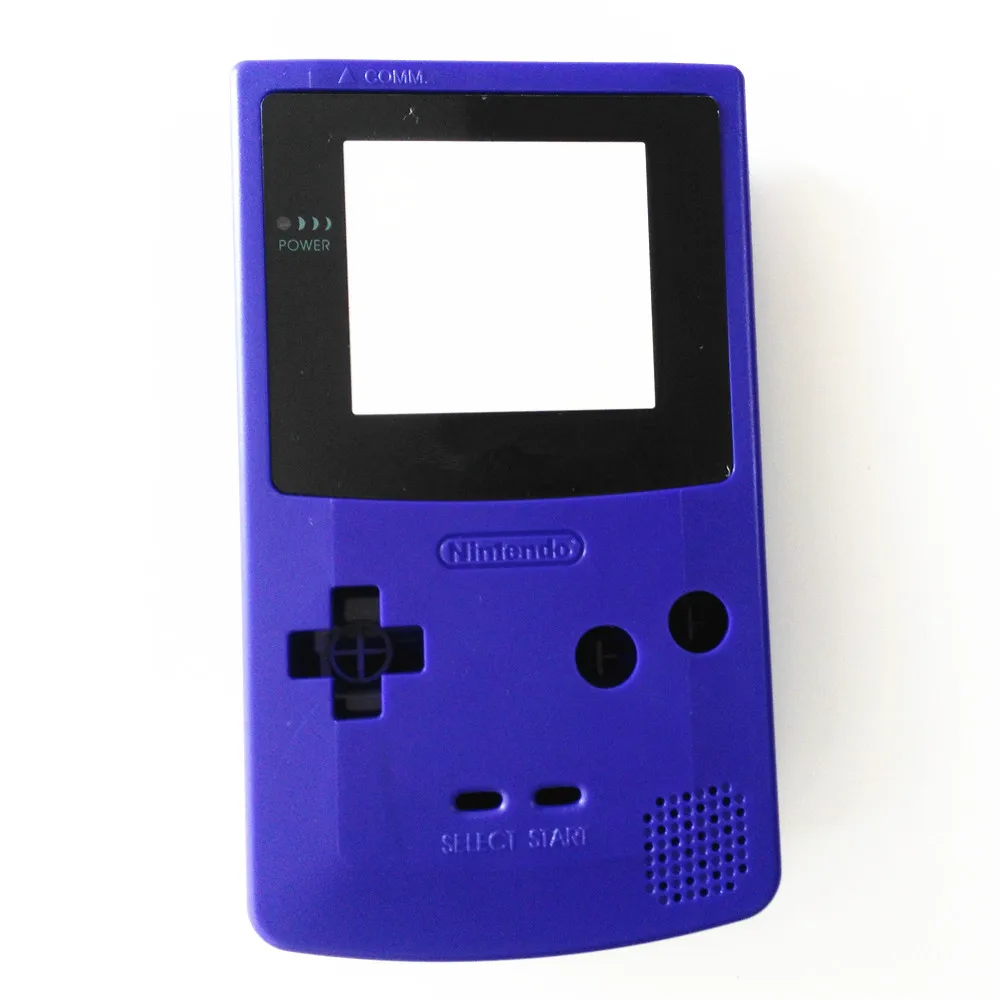Blue Корпус Корпуса чехол для nintendo для GBC для GameBoy цветная консоль+ отвертка+ резиновая накладка - Цвет: Blue