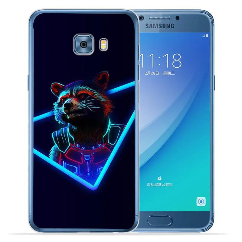 Роскошные Marvel для samsung Galaxy A9 A8 A7 A6 A5 A3 чехол силиконовый чехол, корпус Etui Железный человек Тор hero ракета