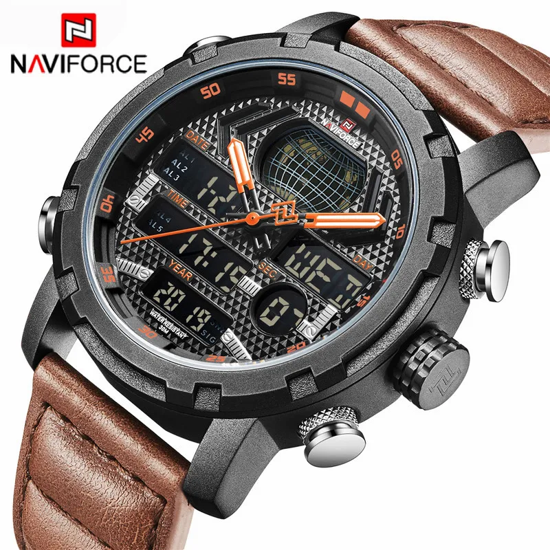 Часы NAVIFORCE Top Brand мужские модные светодиодные цифровые кварцевые спортивные