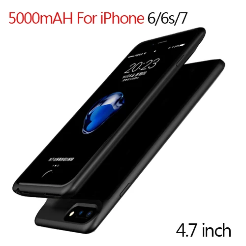 Black for i6 i6s i7 Чехол для зарядного устройства для iPhone 6 6s Plus 5000/7000 мАч, чехол для внешнего аккумулятора для iPhone 7 7 plus - Цвет: Black for i6 i6s i7