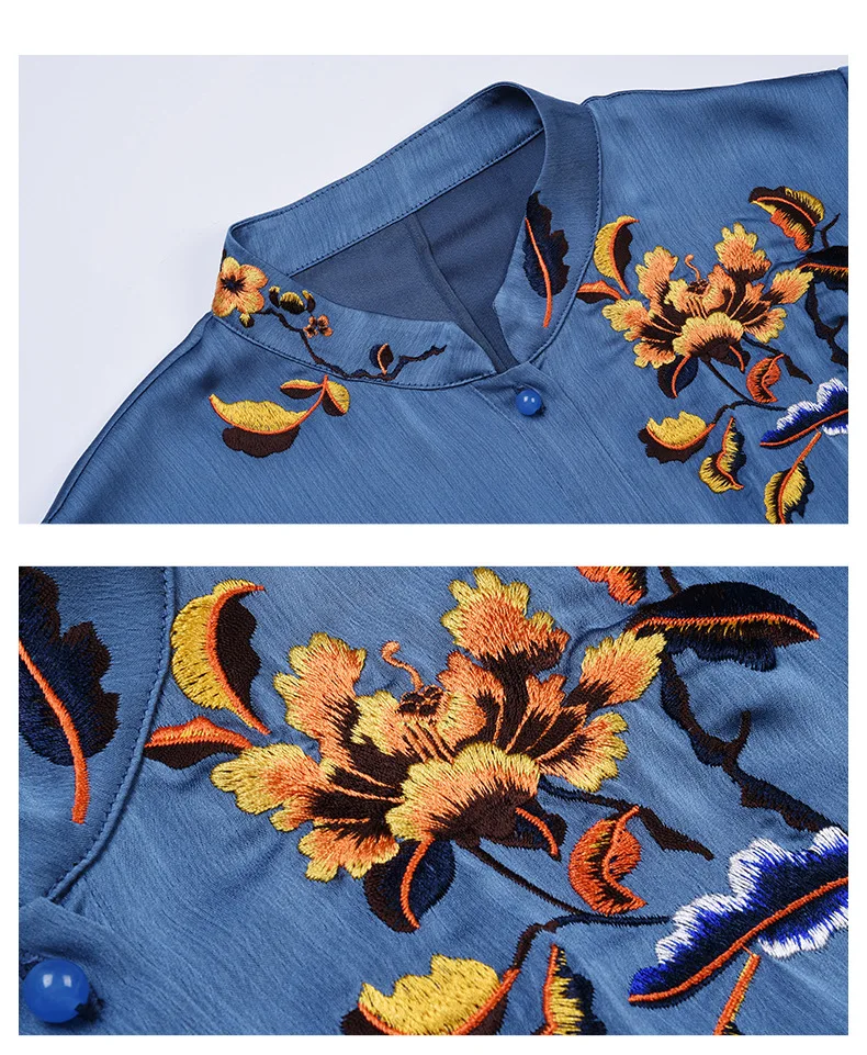 Женское длинное платье, свободное, элегантное, китайское, Cheongsam, вышивка, цветок, большой размер, тонкое, для лета и осени