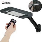 Уличный светодиодный светильник XUNATA, лампа с датчиком движения, на солнечной батарее, 3 режима, настенная лампа с дистанционным управлением, энергосберегающая, для сада, 60 светодиодов