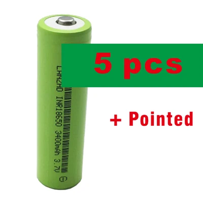 5-40 шт Новинка 18650 3,7 v батарея с заостренным 18650 li ion 3400mah 30A литиевая аккумуляторная батарея INR18650B для фонарика - Цвет: 5 PCS