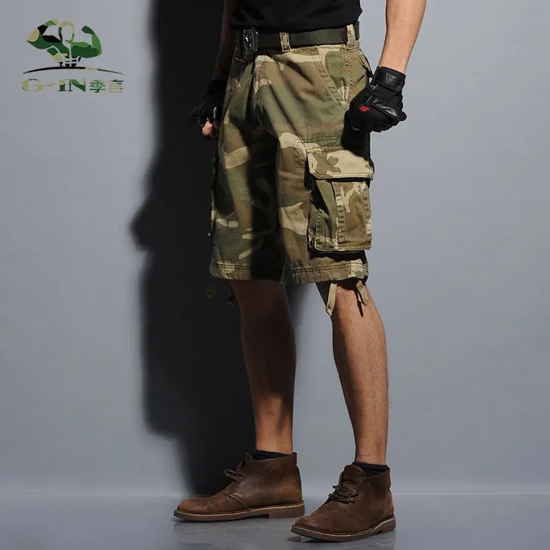 2016 Бесплатная доставка Новые повседневные мужские камуфляжные карго шорты