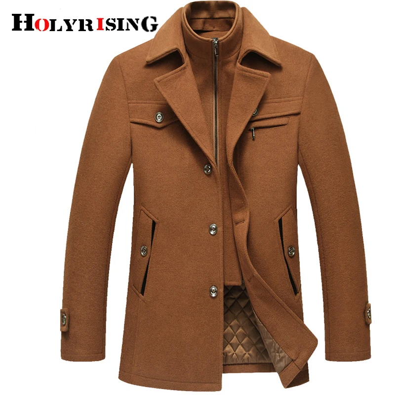 

Men Thick Wool Coat Jacket can be moved collar manteau homme 4 color winter coat men cappotto uomo M-4XL size 18704-5