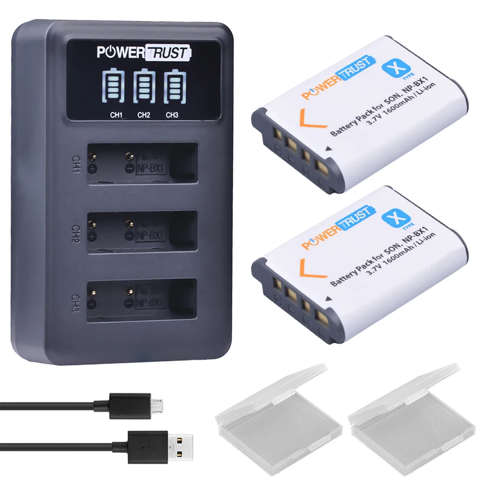 PowerTrust USB зарядное устройство светодиодный аккумулятор NPBX1 с 3 слотами для Sony DSC RX1