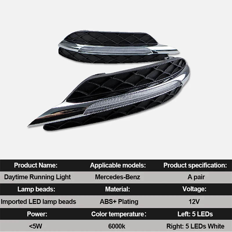 Roado стайлинга автомобилей DRL светодиодная лампа для Meredes Benz W204 C200 C260 C300 2011 2012 2013