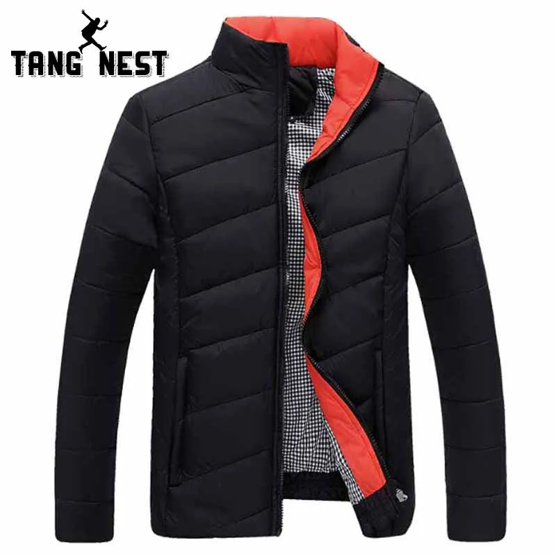 Мужская куртка TANGNEST осенне зимняя теплая с воротником стойкой 5 однотонных