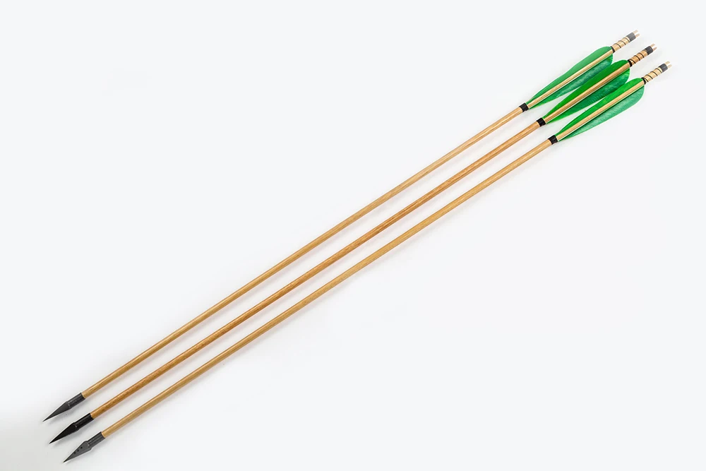 Longbowmaker 12X Охота традиционные деревянные стрелы зеленый Стрелка Parabolic Турции Перо