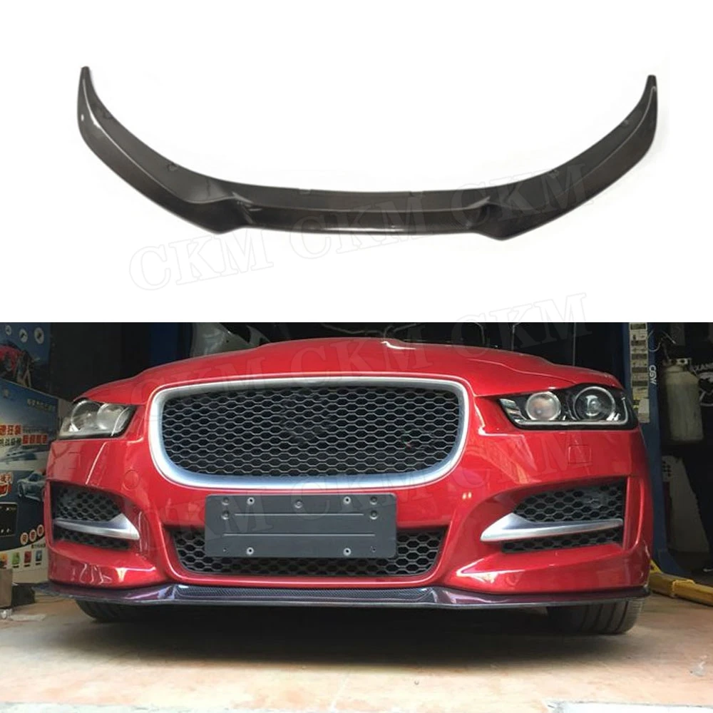 Передний спойлер для подбородка губ из углеродного волокна Jaguar XE Sedan 4 Door 2015 2018 A