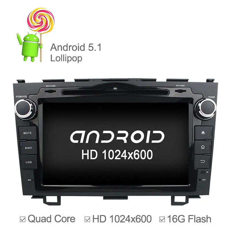 Quad Core 1024*600 Android 5.1.1 Для Honda CRV 2006 2007 2008 2009 2010 2011 Dvd-плеер Автомобиля Gps-навигация