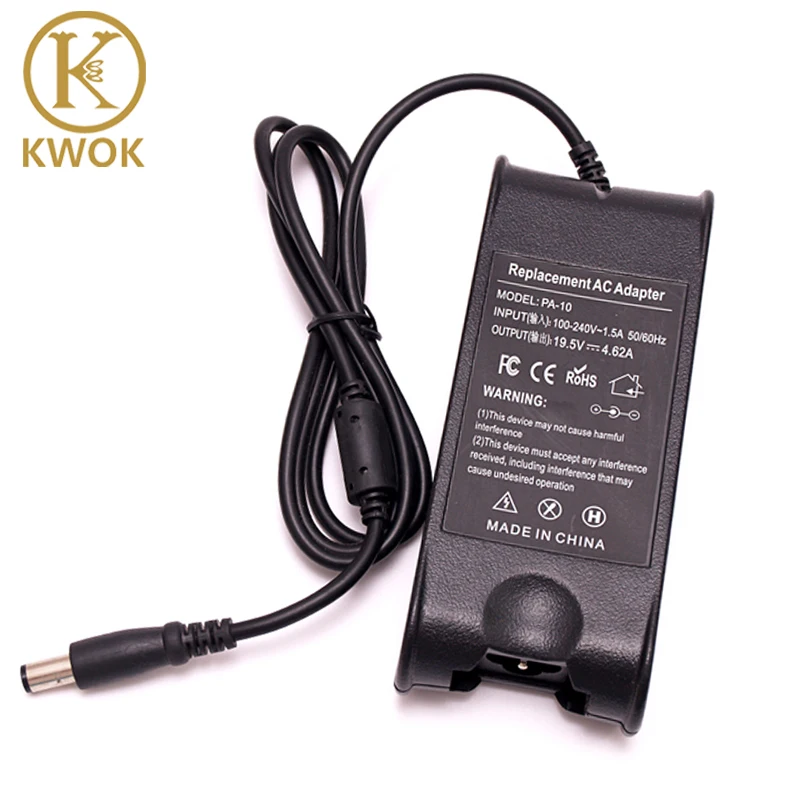 

19.5V 4.62A For dell PA-10 AC Laptop Adapter Power Supply AD-90195D PA-1900-01D3 DF266 M20 M60 M65 M70 7.4x5.0mm High Quality
