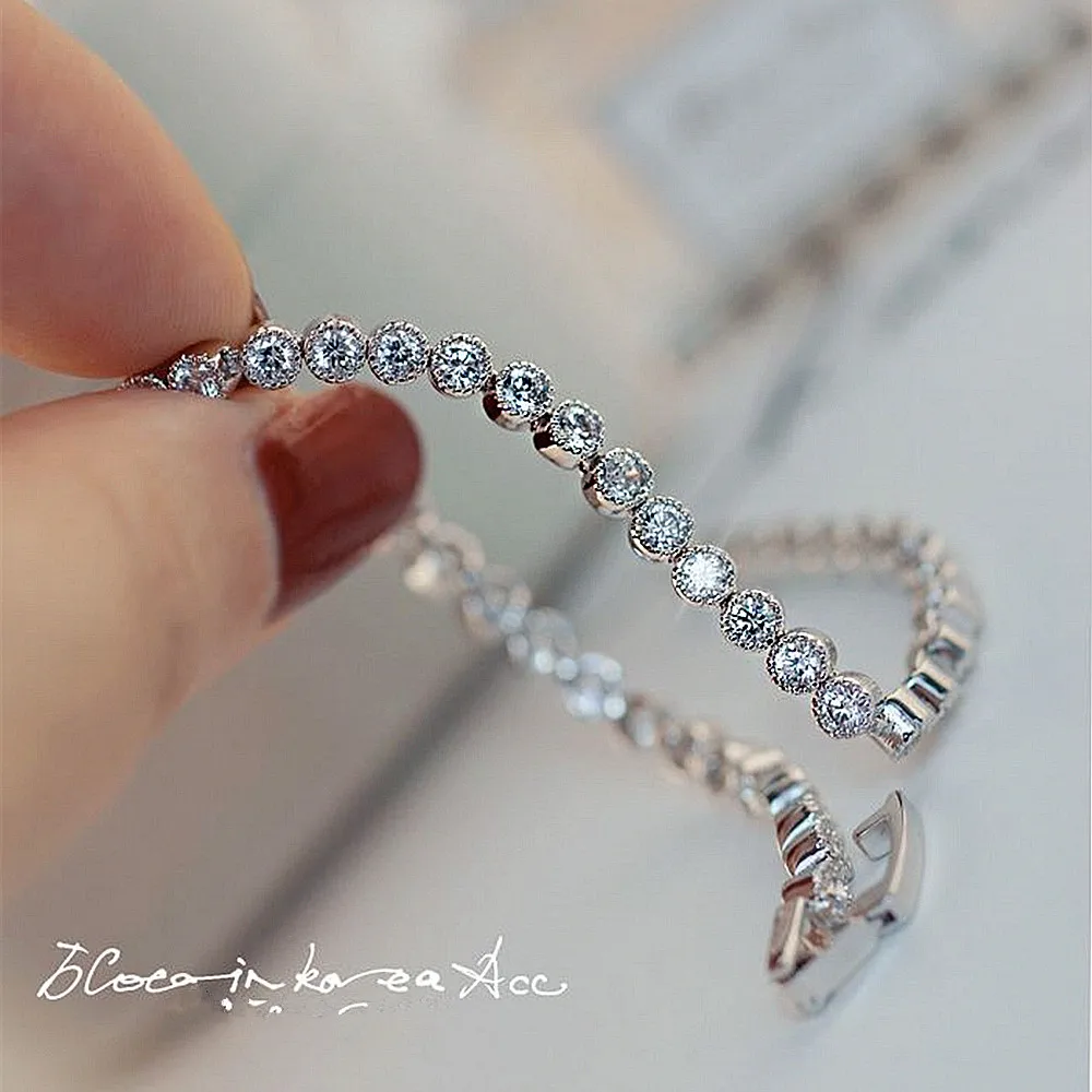 Ромашки ААА фианит классический Теннисный браслет Сияющий Кристальный Браслет