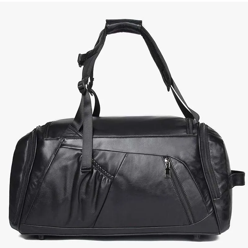 

Men's Big Leather Travel Bag with Shoe Pocket Large Capacity Natural Cowhide Duffle Multifunction Tote Casual Crossbody Bags
