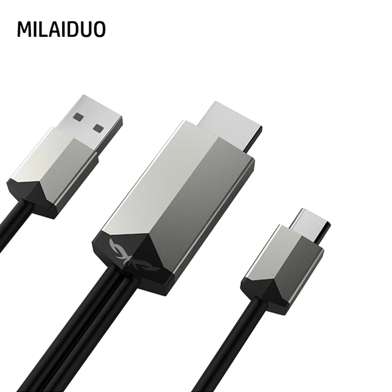 TC02 Mirascreen usb type C к HDMI 4 K кабель Ультра HD конвейер адаптер HDTV видео 2 м Thunderbolt 3 для Huawei