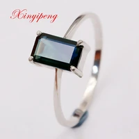 xin yi peng 18 k white gold inlaid natural sapphire ring the woman ring simple and easy