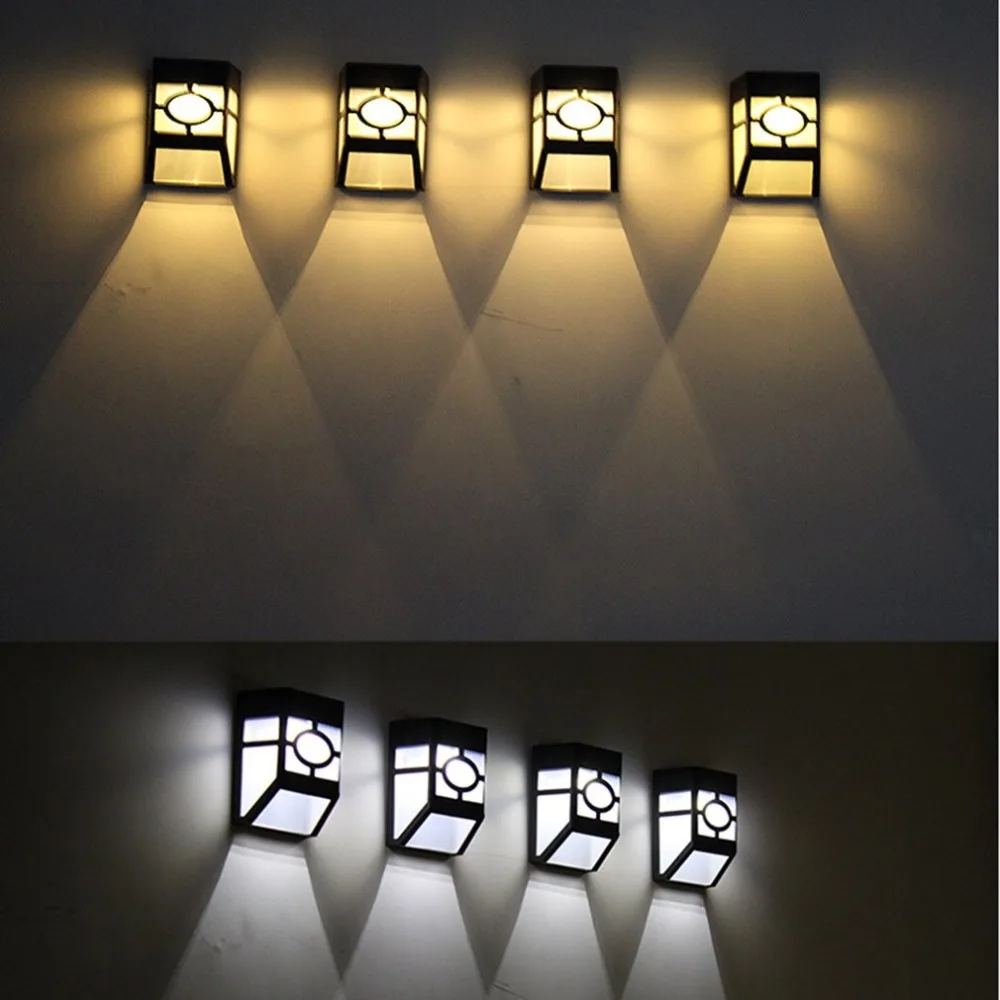 Bright Solar Power Classic Wall Lamp Outdoor Rainproof 2-LED Panel Light | Освещение