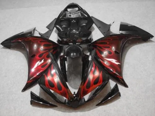 

Motorcycle Fairing kit for YZFR1 09 10 11 YZF R1 2009 2010 2011 YZF1000 ABS Red flames black Fairings set