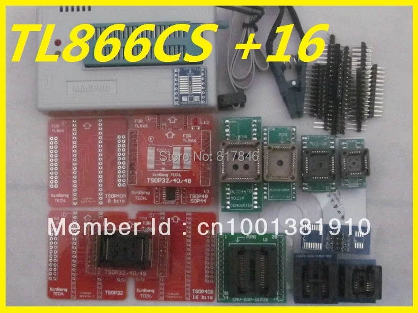 Free Shipping V9.16 MiniPro TL866CS TL866II Plus TL866A nand flash 24 93 25 PIC AVR EEPROM USB Universal Programmer+15 adapters|programmer
