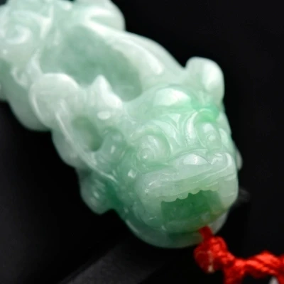 

Lovers style natural JADESt pendant, carved light green animal pendant, two color necklace, children's style gifts.
