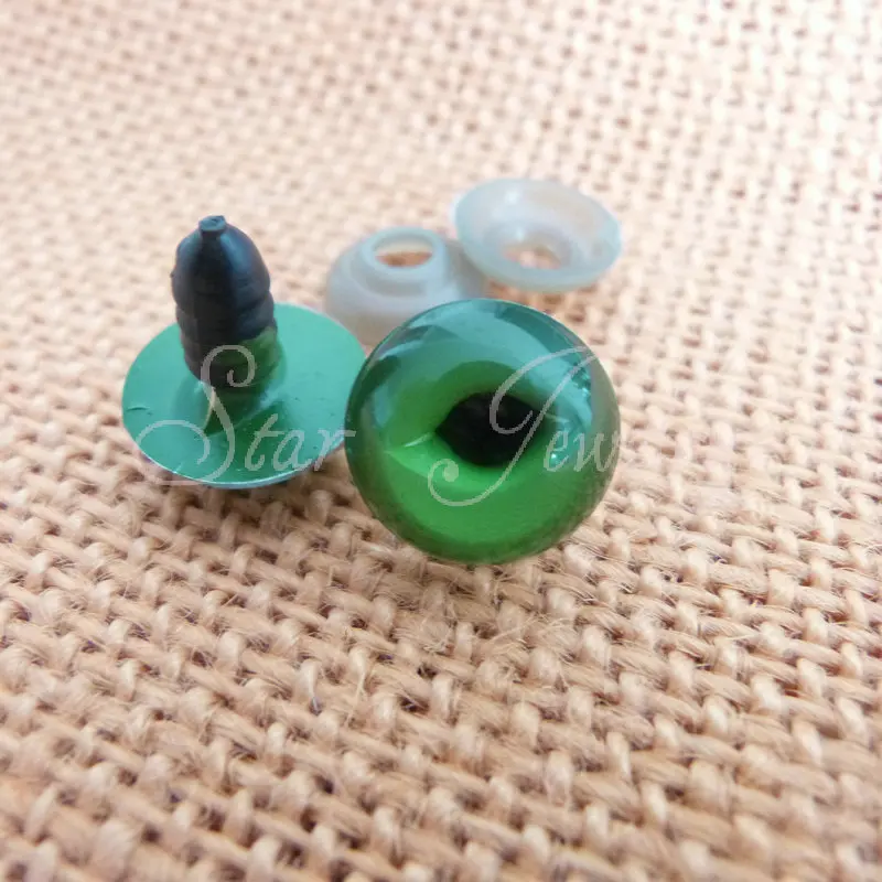 

300pcs new style 16mm round green toy cat eyes with soft washers for decoration plush toy findings/#y