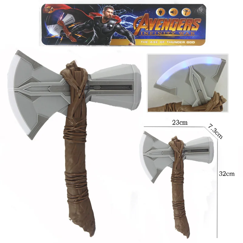 Игрушка супергероя Mjolnir из ПВХ игрушка для детей на Хеллоуин с голосовым и
