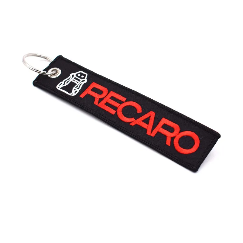 Автомобильный Стайлинг гоночный, Recaro брелок для ключей с вышивкой брелок Чемодан тег