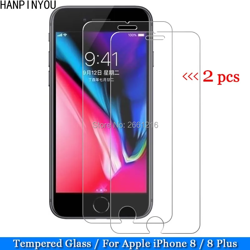

2 Pcs/Lot For Apple iPhone 8+ Tempered Glass 9H 2.5D Premium Screen Protector Film For Apple iPhone 8 4.7" / 8 Plus 5.5