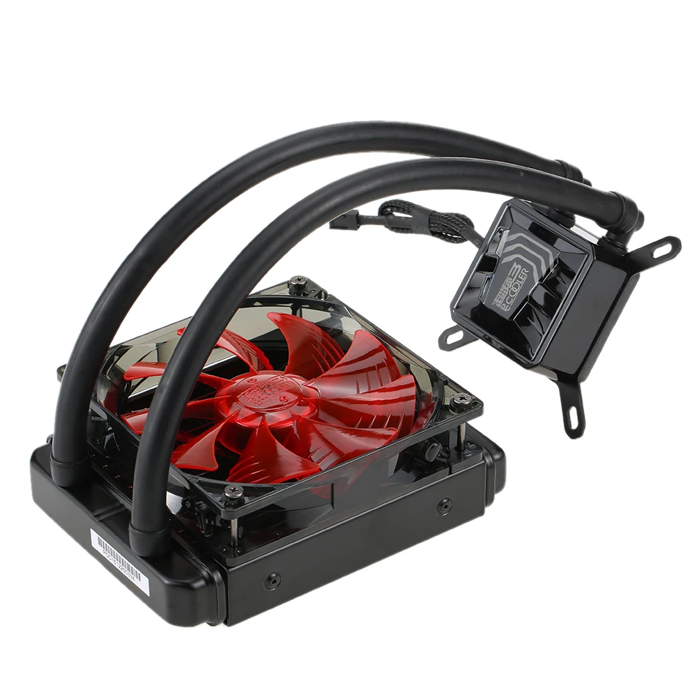 PCCOOLER cpu охладитель Жидкостная морозильная камера водяная Система Жидкостного Охлаждения cpu охладители жидкостный динамический подшипник 120 мм вентилятор с красным светодиодный светильник