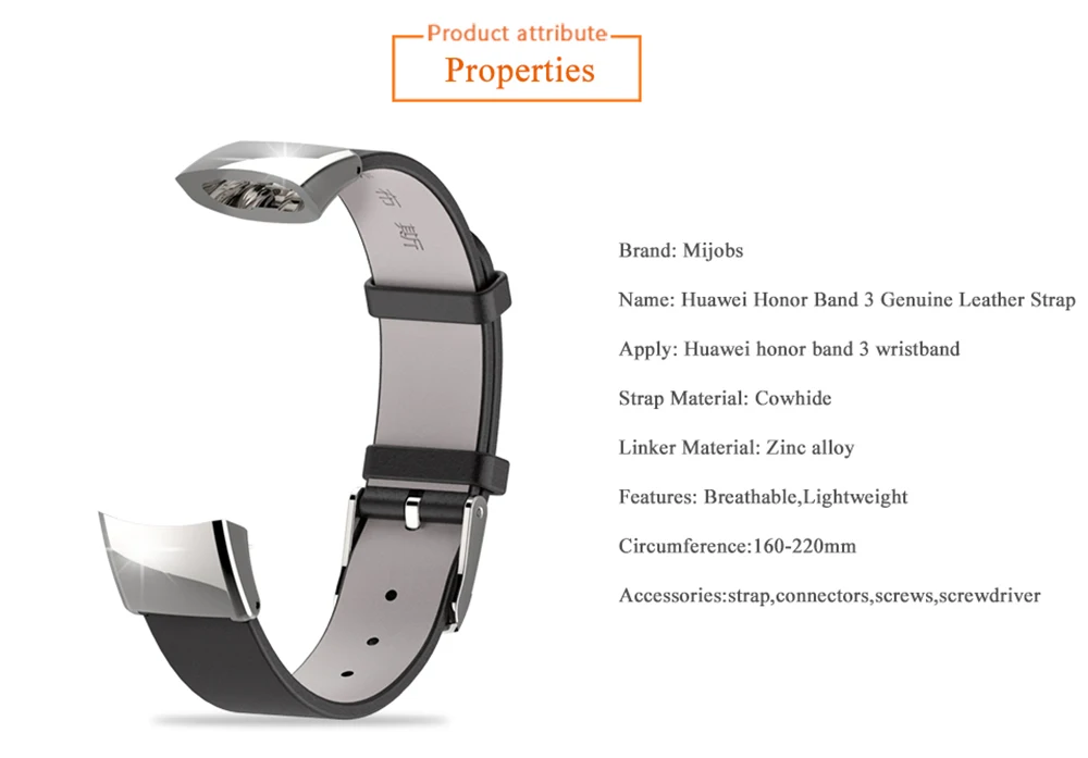 Ремешок из натуральной кожи для Honor band 3, мягкий браслет, ремешок для huawei Honor Band 3, умный Браслет