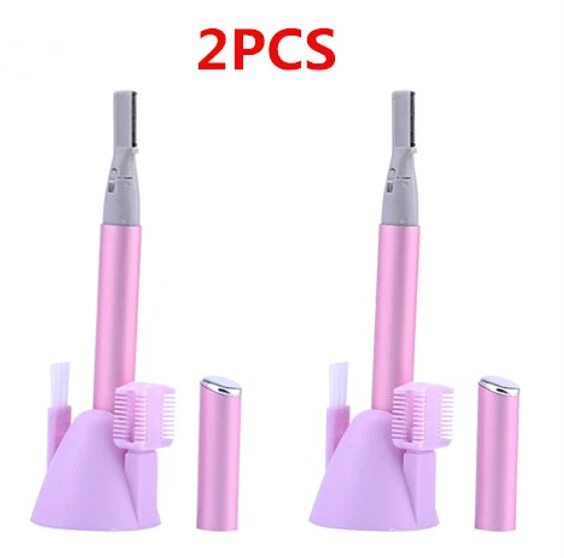 2Pcs Eyebrow Trimmer Перезаряжаемые леди бритва шерсть Электрический женский эпилятор депиляция восковыми бусинками для депиляции+ набор для бровей Триммер, для удаления волос - Цвет: 2Pcs Eyebrow Trimmer