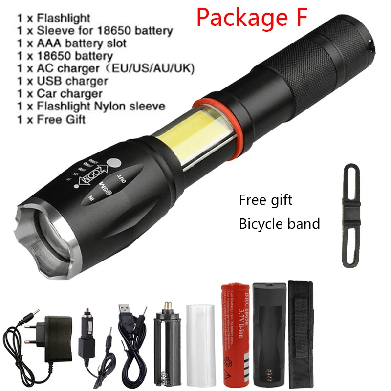 Option F Litwod Z50 CREE XML L2 1005A светодиодный фонарик 5000лм Многофункциональный COB дизайн вспышка светильник задний магнит дизайн фонарь для кемпинга - Испускаемый цвет: Option F