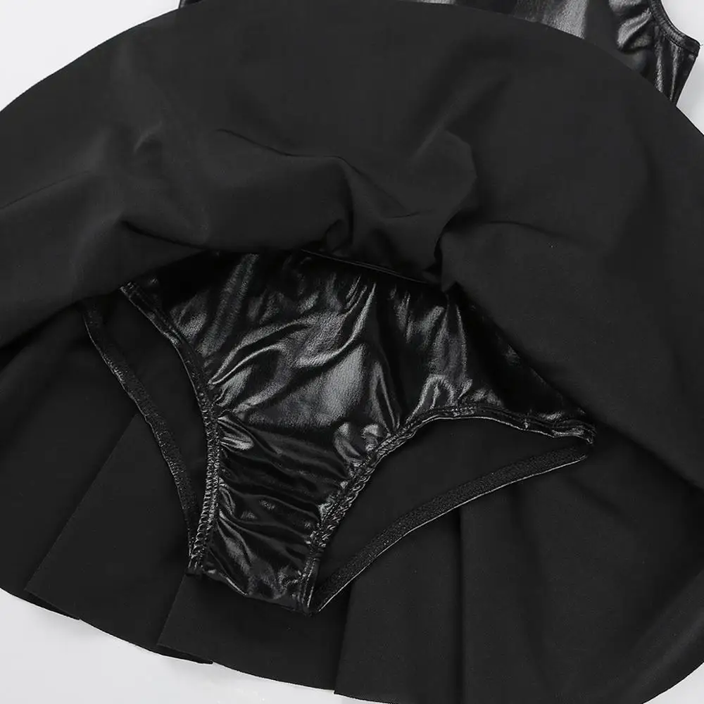 Kids Teens Black Metallic Mesh Splice Gymnastics Leotard Dress Ballet Tutu Children Girls Figure Skating Dance Costumes | Тематическая