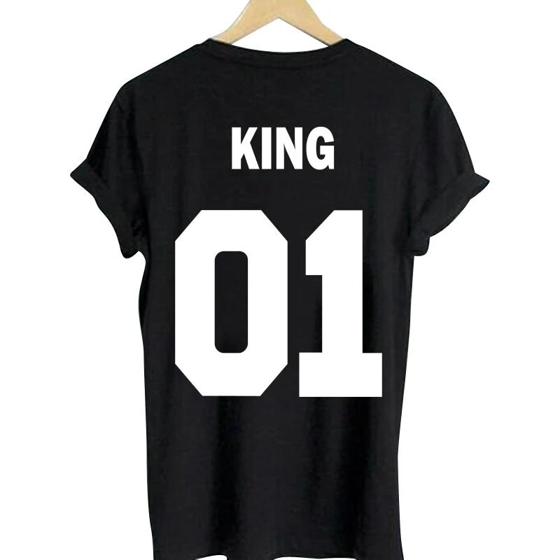 H1041 King queen Принцесса Принц Семейные футболки для мамы и дочки папы и сына с надписью футболки 01 номер футболки